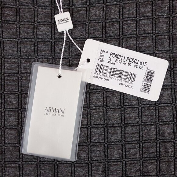 NWT Armani Collezioni Mens Size XXL Gray Crew Neck Pullover Shirt Viscose Blend - Picture 10 of 16